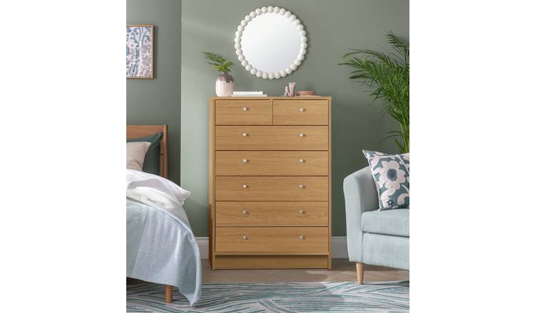 Argos Home Malibu 7 Drawer Chest - Oak Effect