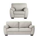 Buy Argos Home Milano Leather Chair 3 Seater Sofa Light Grey