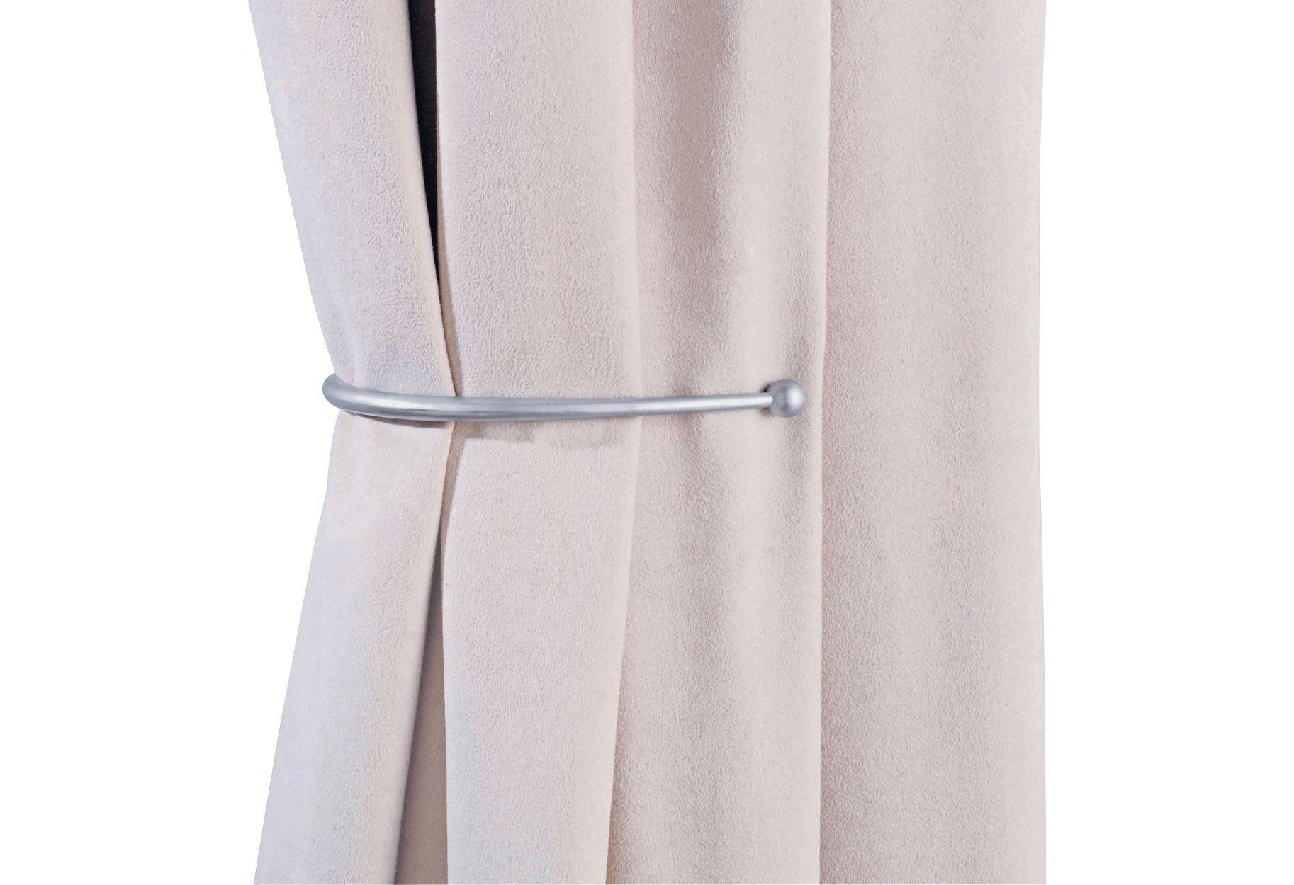 Argos Home Pair of J-Shaped Curtain Holdbacks - Silver