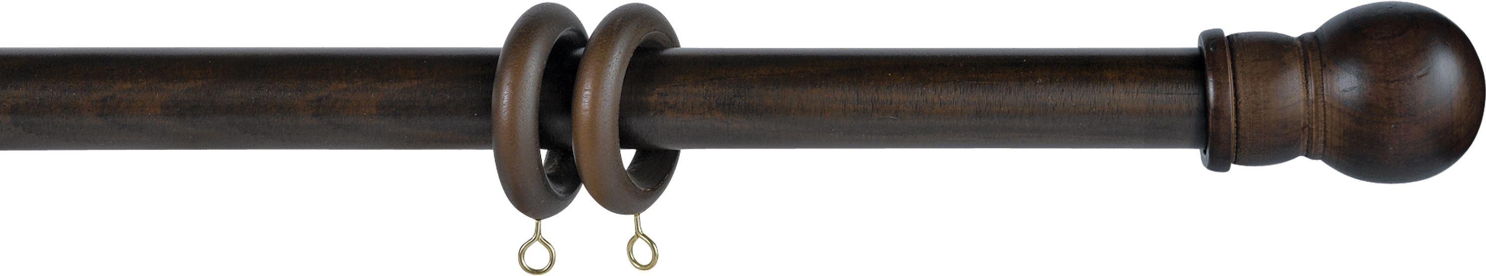 Argos Home 1.8m Wooden Curtain Pole Set - Walnut