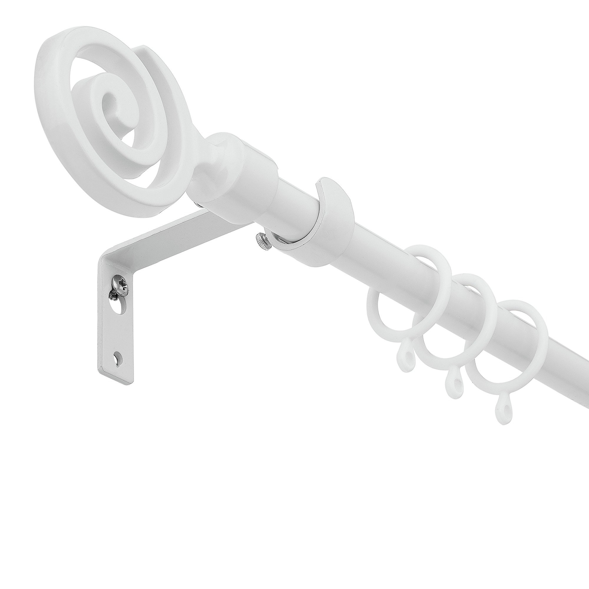 Argos Home Extendable Swirl Metal Curtain Pole - White