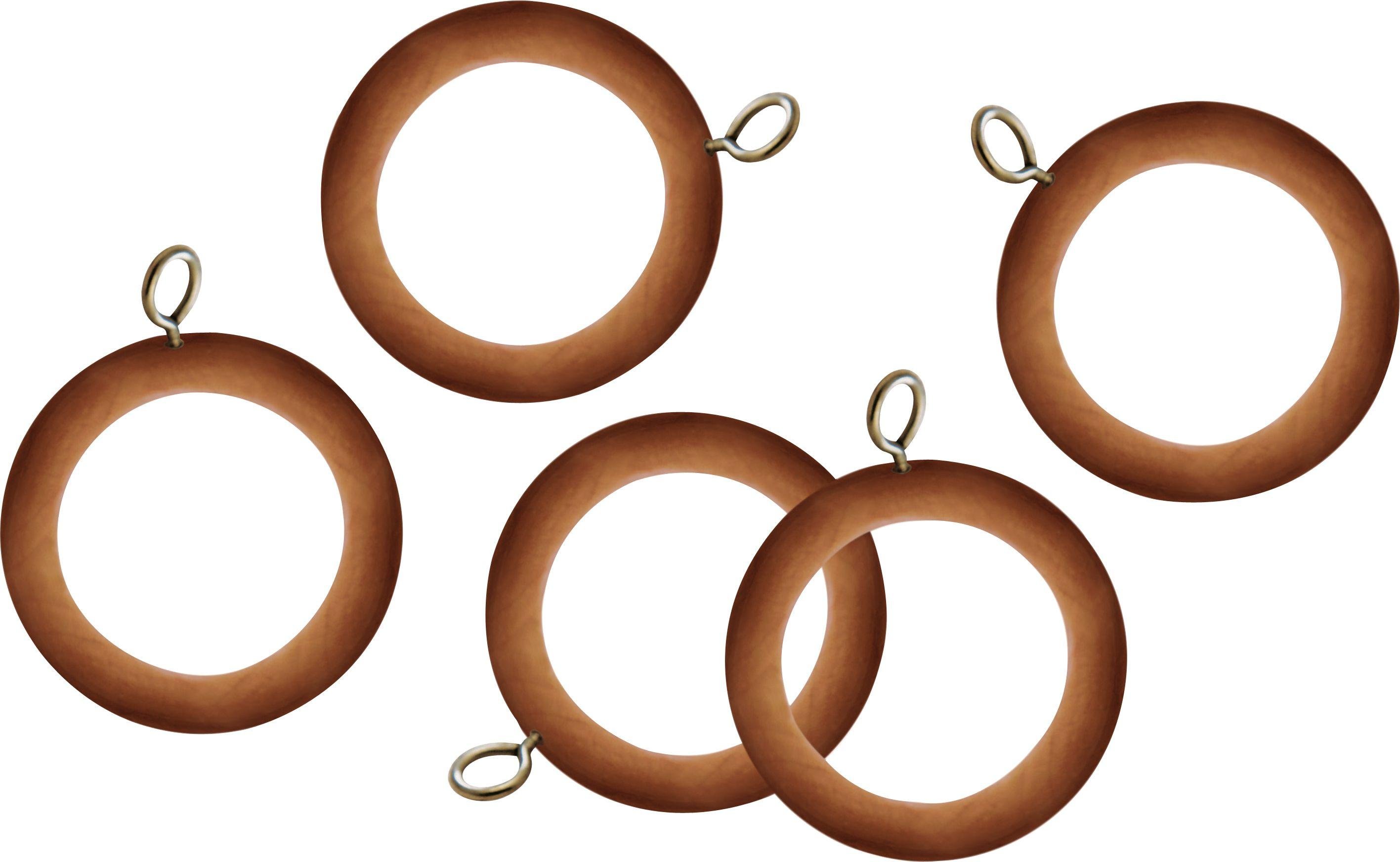 Argos Home Set of 20 Wooden 35mm Curtain Rings - Pine