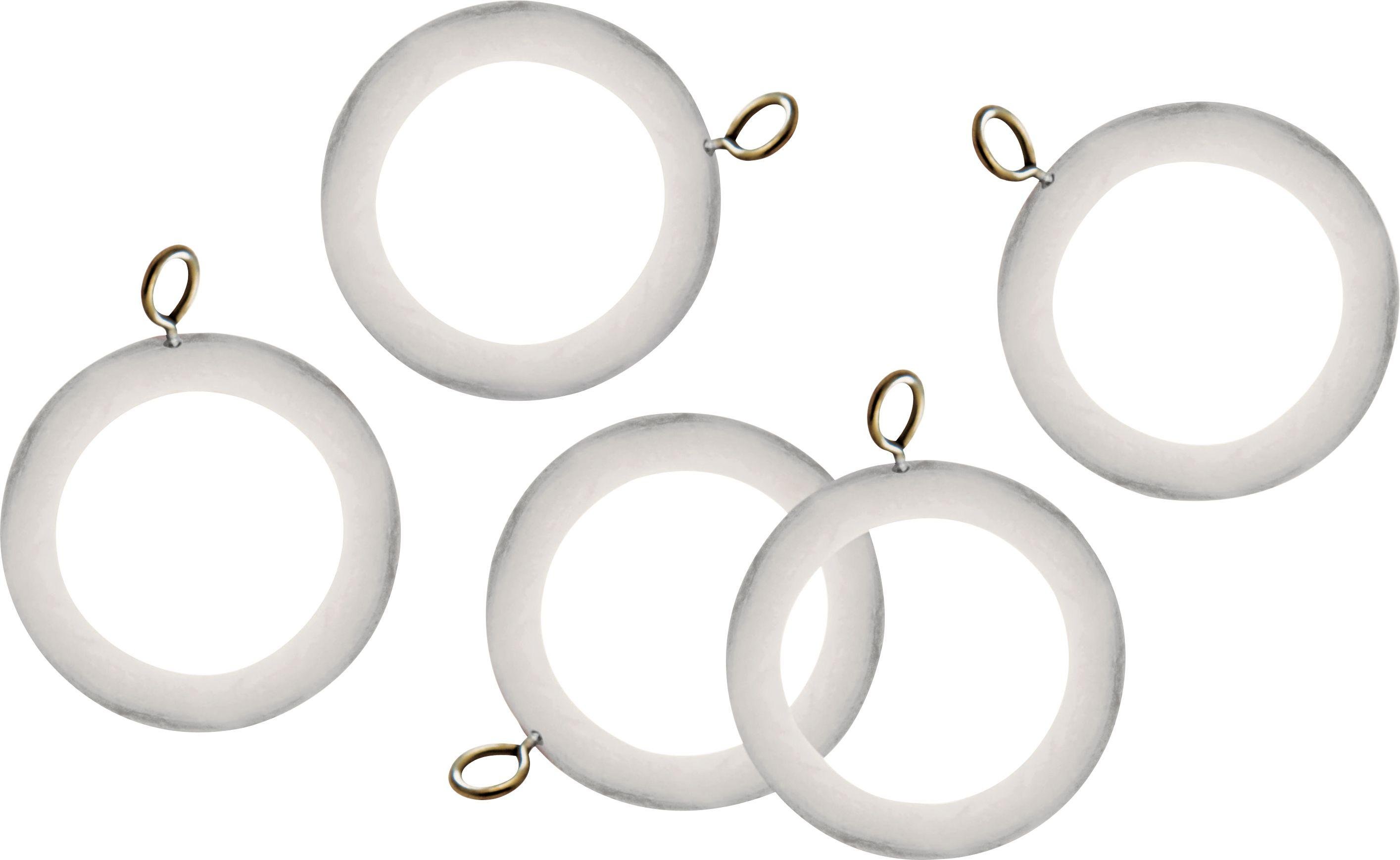 Argos Home Set of 20 Wooden 23mm Curtain Rings - White