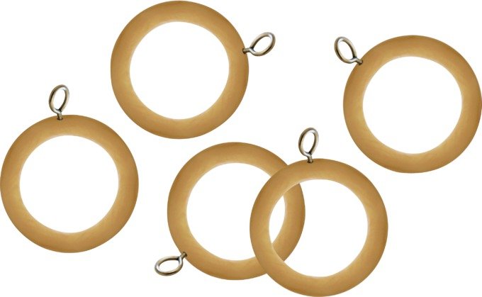 Argos Home Set of 20 Wooden 23mm Curtain Rings - Pine