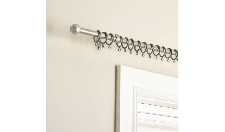 Argos Home Silver Extendable Curtain Pole - 110cm - 200cm