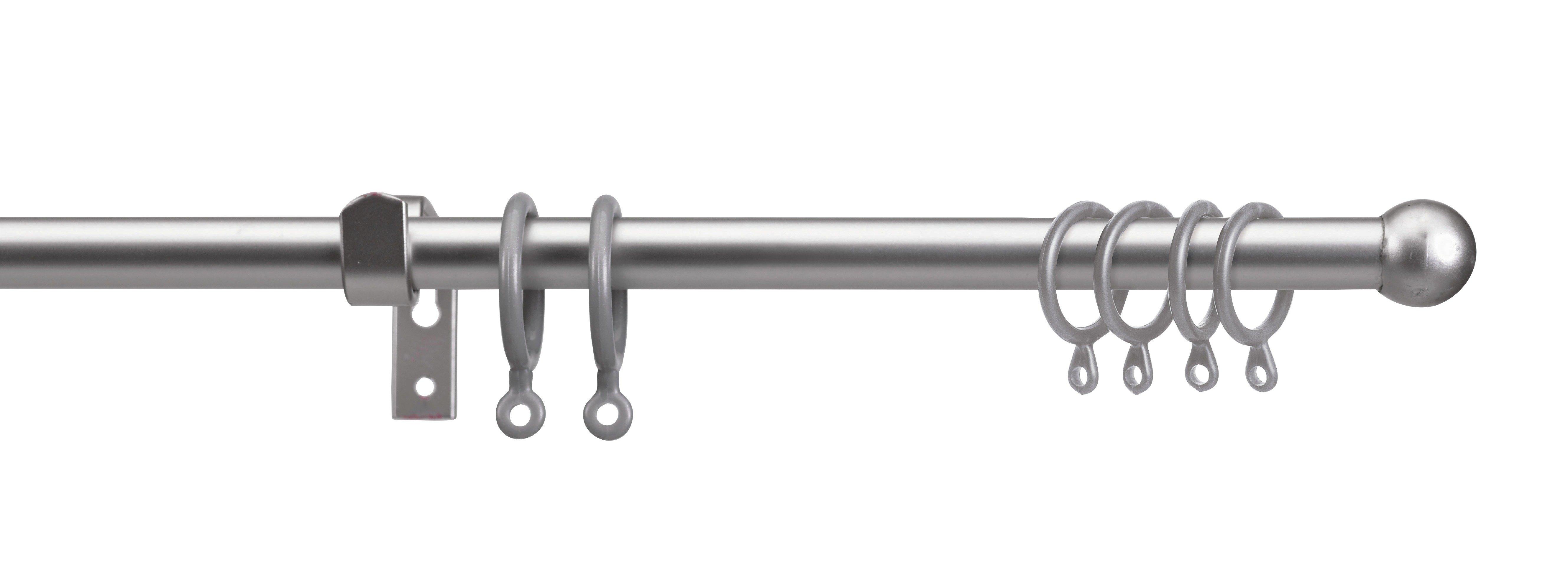 Argos Home Extendable Metal Curtain Pole - Silver