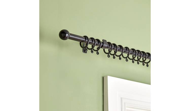 Argos Home Black Extendable Curtain Pole - 110cm - 200cm