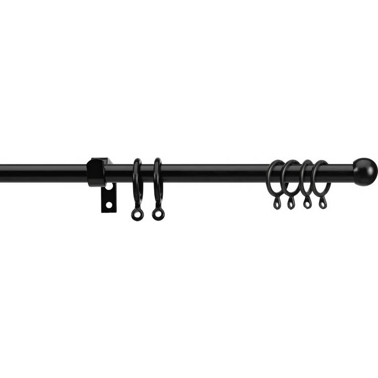 Argos Home Black Extendable Curtain Pole - 110cm - 200cm 0