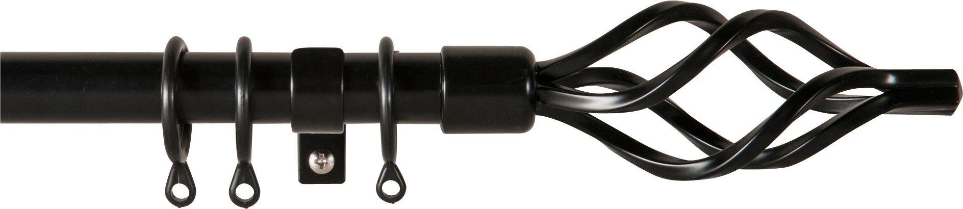 Argos Home Extendable Metal Twist Curtain Pole - Black