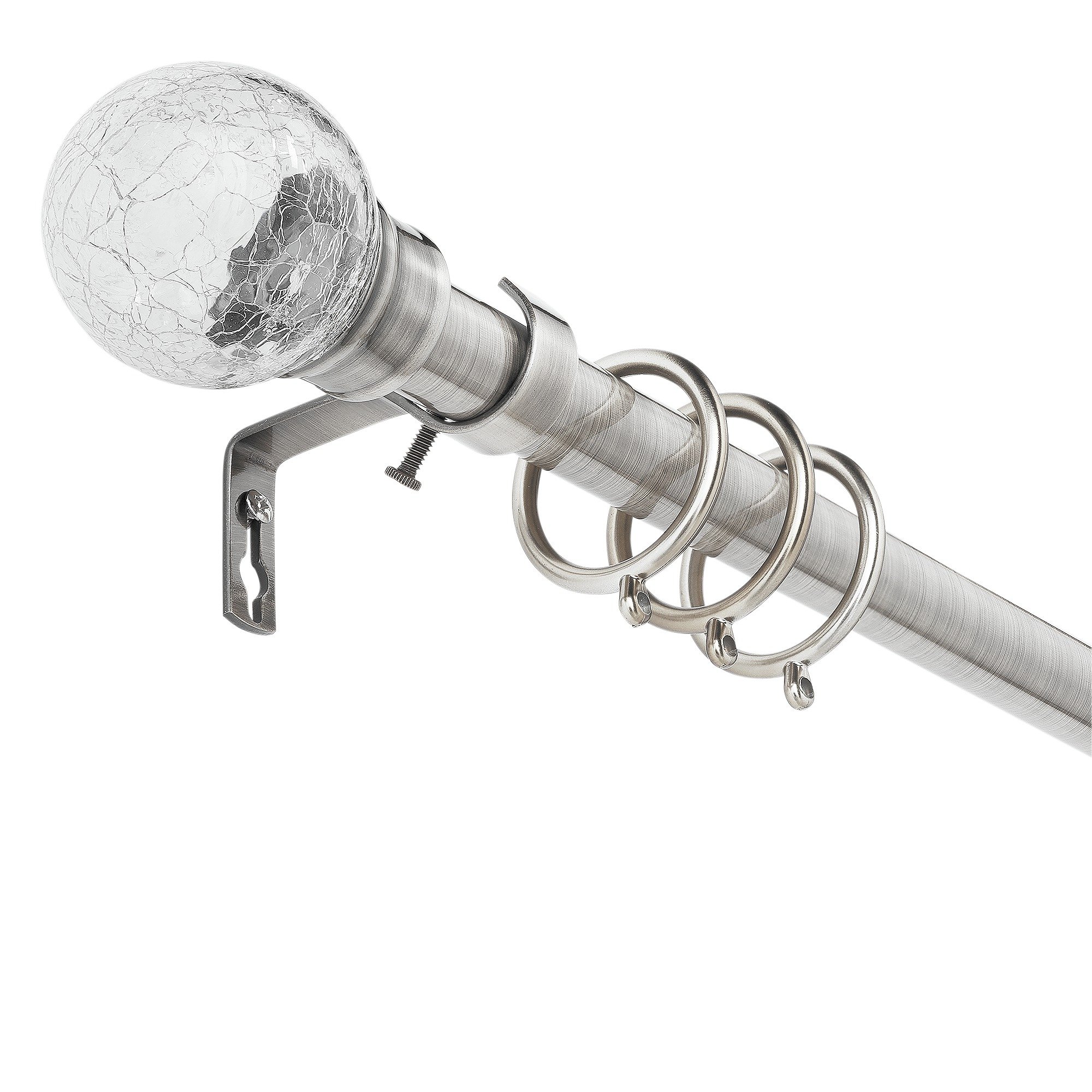 Argos Home Cora Extendable Metal Glass Curtain Pole -SSteel