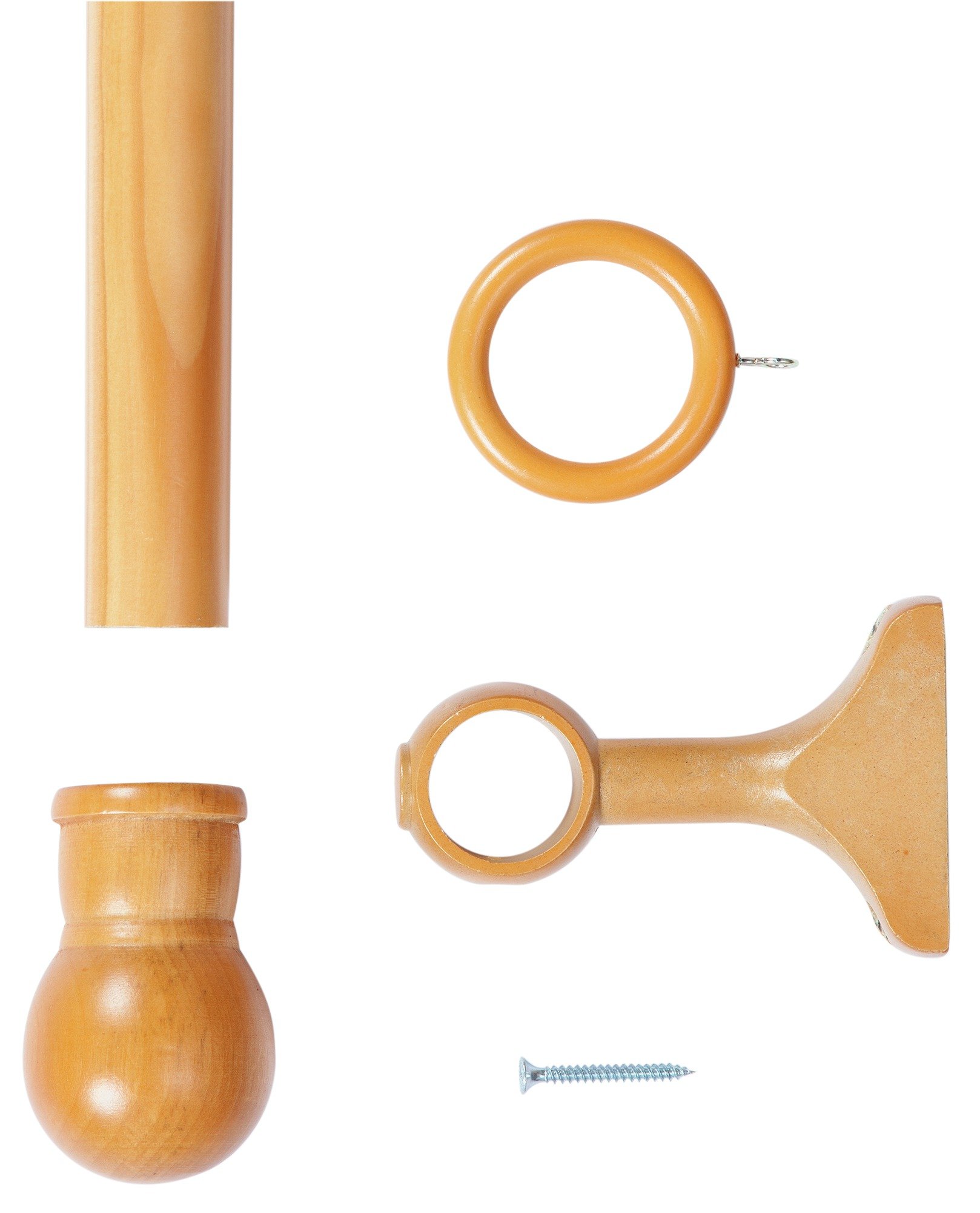 Argos Home 2 4m Wooden Curtain Pole Set Pine 6240888 Argos