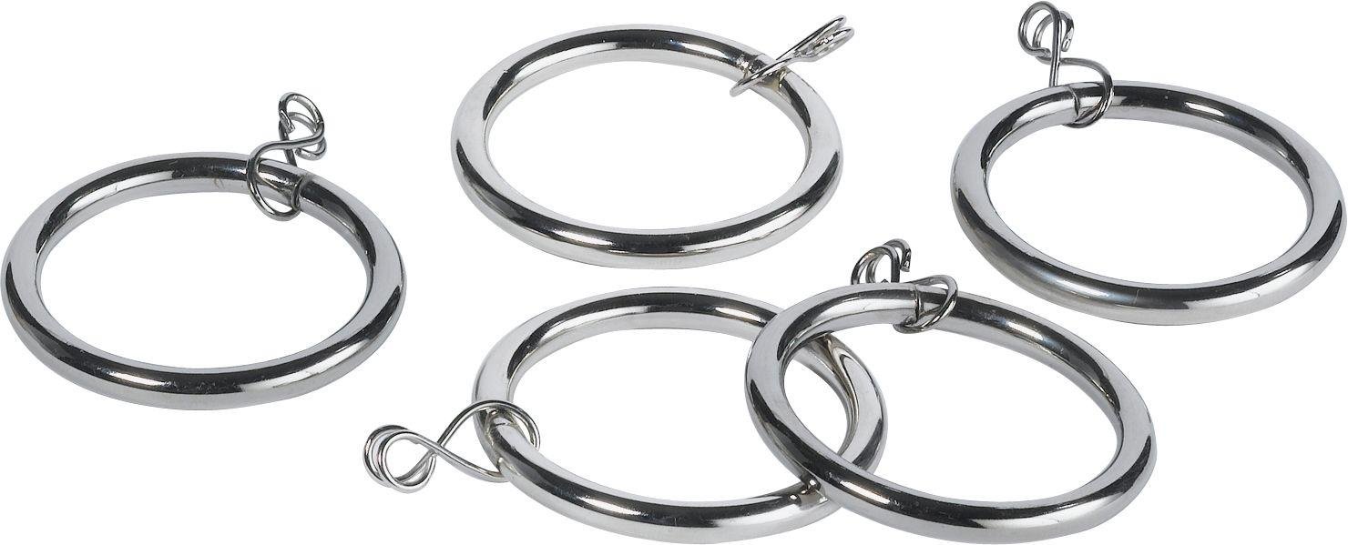 Argos Home 20 Metal 28mm Curtain Rings - Stainless Steel