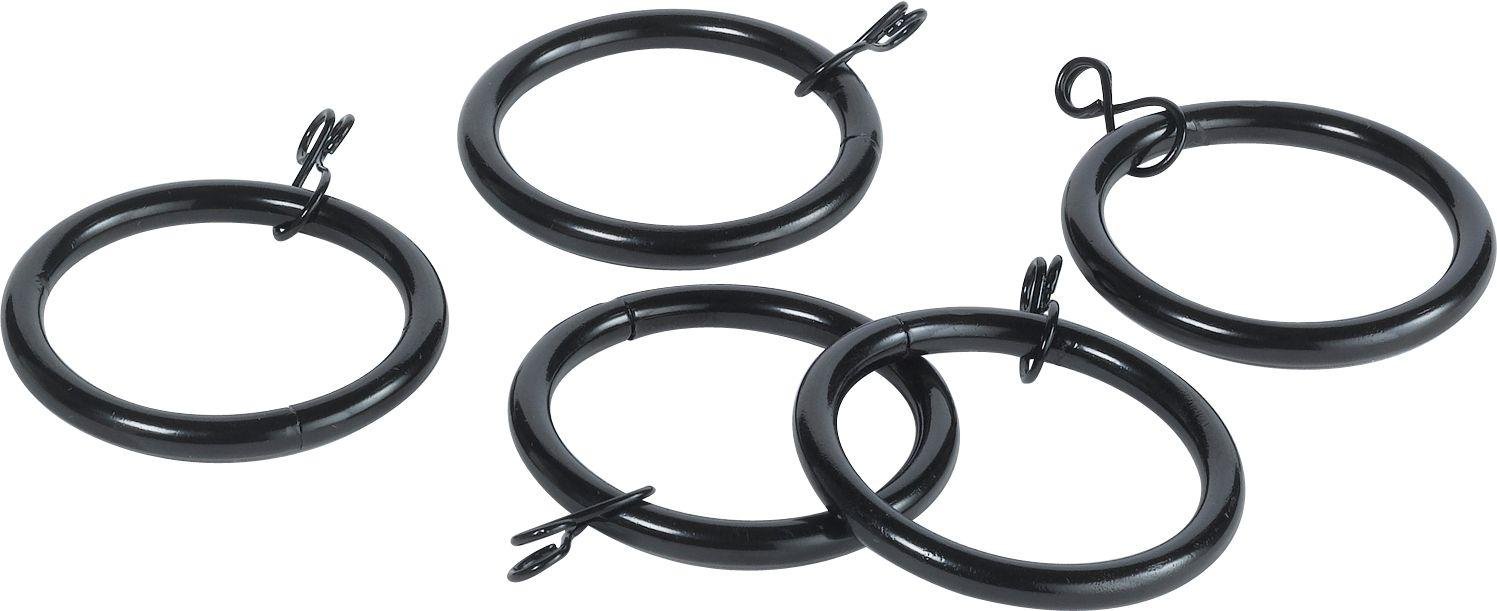 Argos Home Set of 20 Metal 28mm Curtain Rings - Black