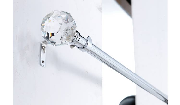 Argos Home Extendable Metal Prism Curtain Pole - Silver