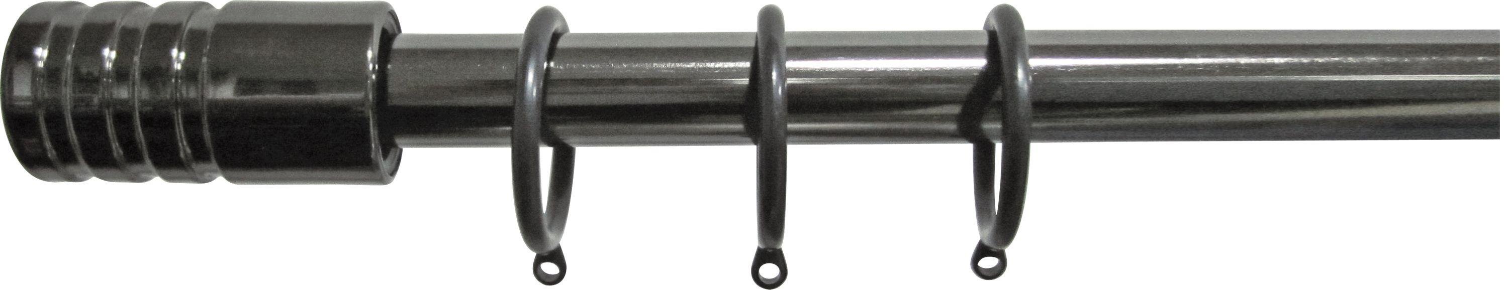 Argos Home Ext Metal Grooved Curtain Pole Set-Black Nickel