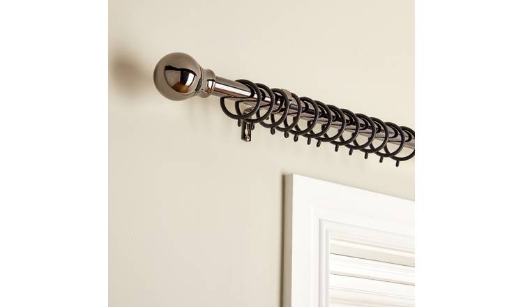 Argos Home Black Extendable Curtain Pole - 110cm - 300cm