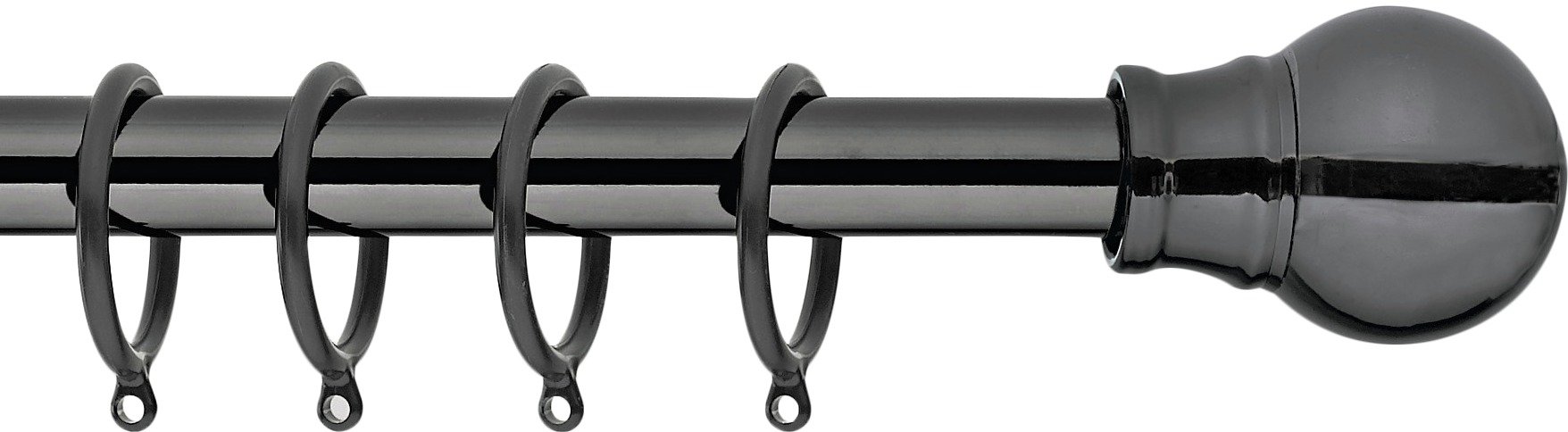 Argos Home Extendable Metal Ball Curtain Pole - Black Nickel