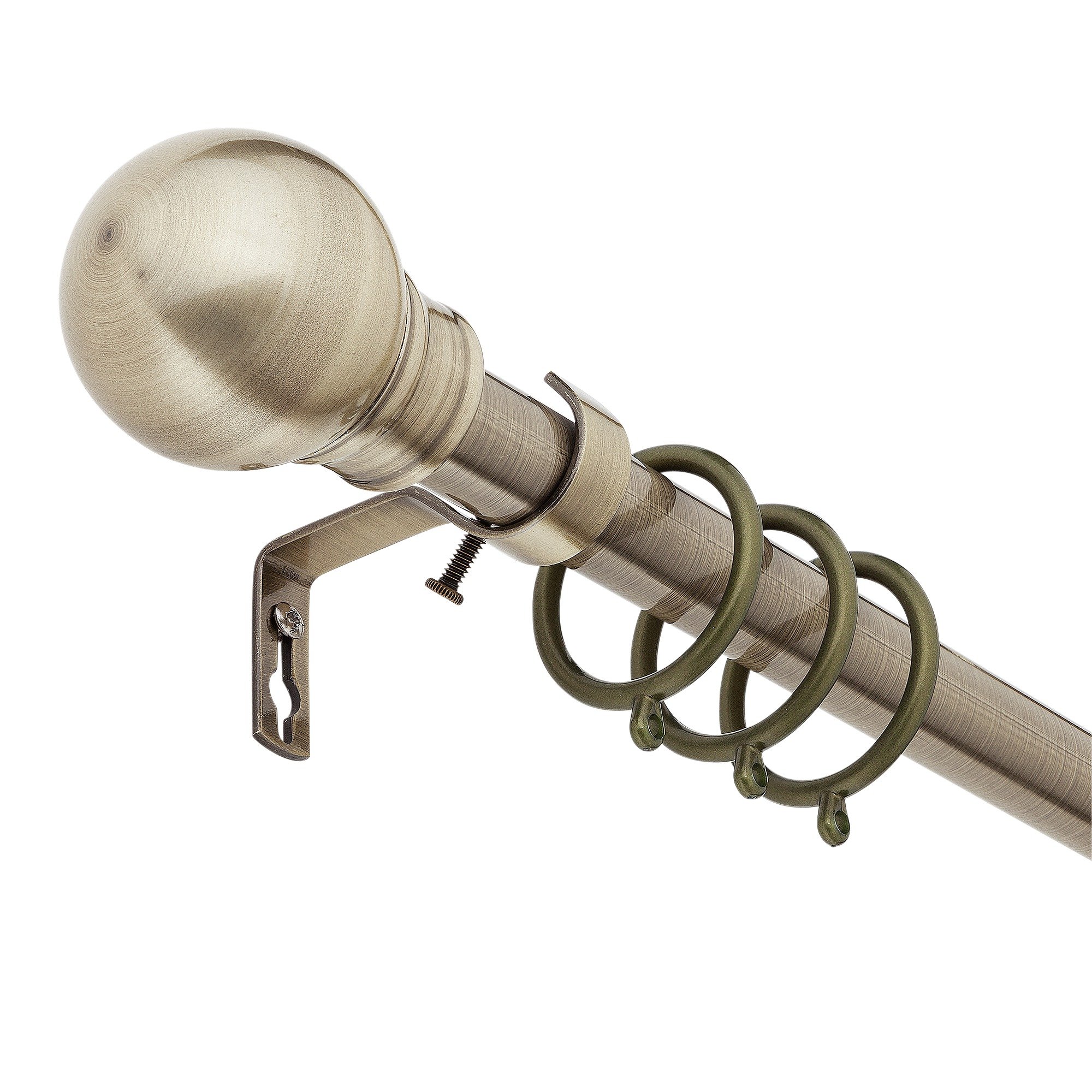 Argos Home Extendable Metal Ball Curtain Pole- Antique Brass