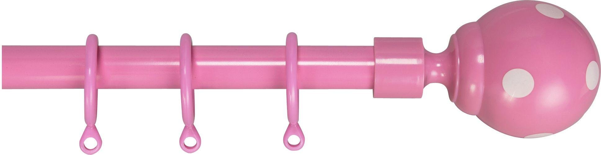 Argos Home Ext Metal Curtain Pole - Pink Polka Dot