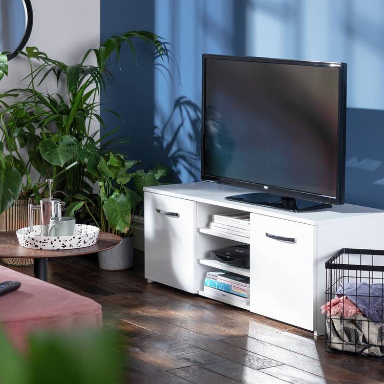 Argos Home Hayward 2 Door Small TV Unit - White Gloss 0