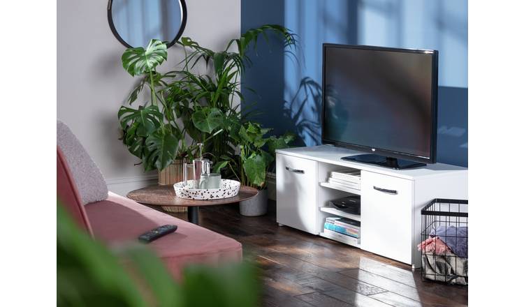 Buy Habitat Hayward 2 Door Small Tv Unit - White Gloss | Tv Units And Stands  | Argos