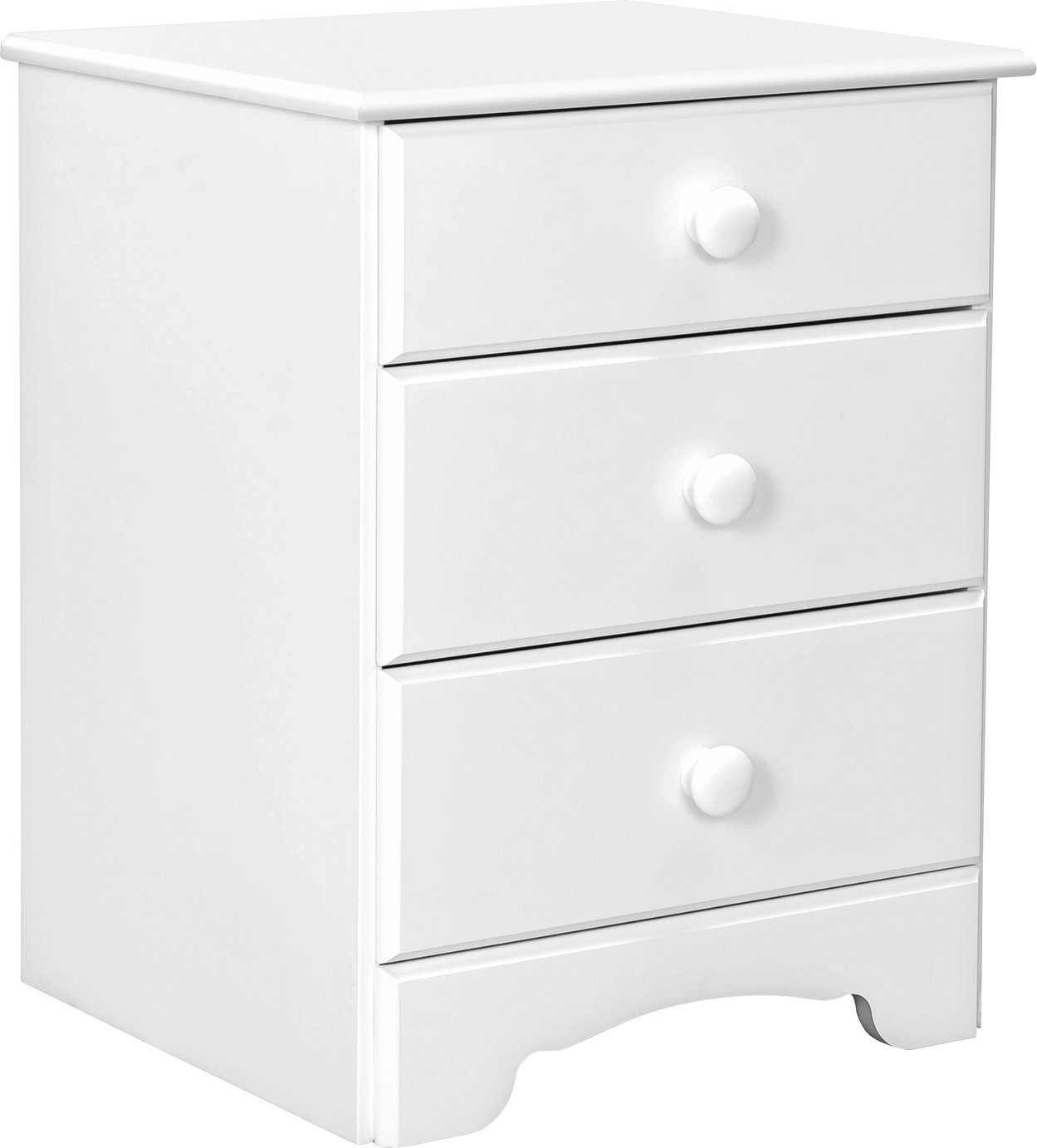 Argos Home Nordic 3 Drawer Bedside Table - Soft White