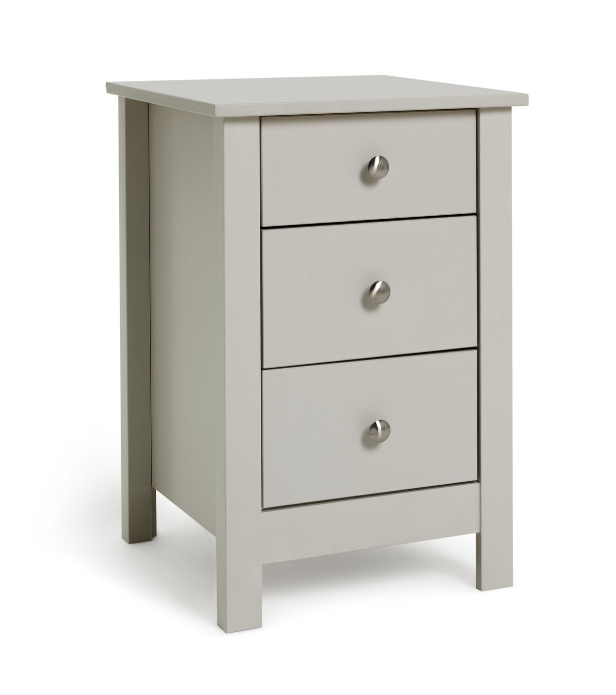 Habitat Osaka 3 Drawer Bedside Table - Soft Grey