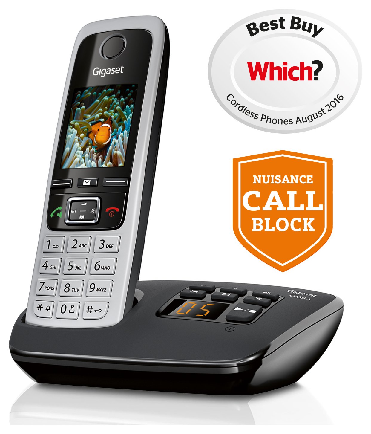Gigaset C430A Cordless Telephone with Answer Machine-Single
