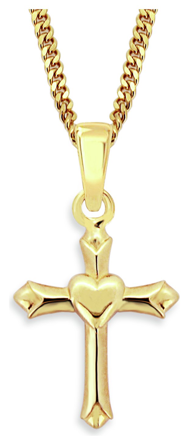 Revere Kid's 9ct Gold Plated Silver Cross Pendant