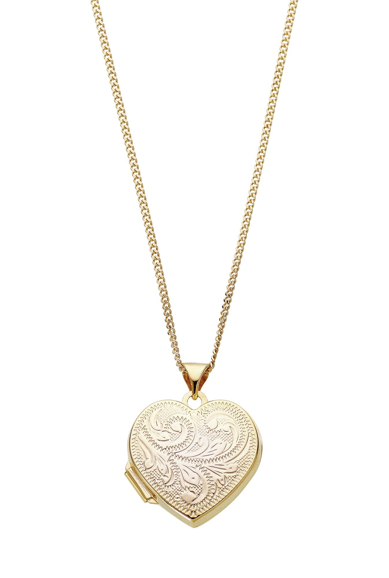 Moon & Back 9ct Gold Plated Heart Locket  Pendant Necklace