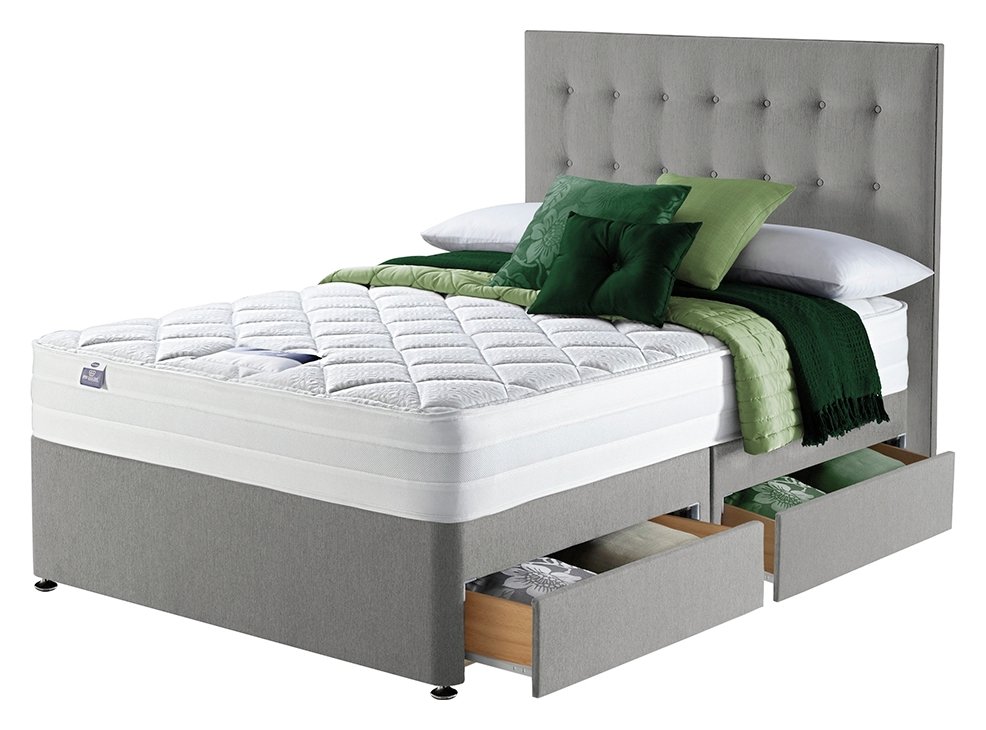 Silentnight Knightly 2000 4 Drawer Kingsize Divan Bed Grey (6313265