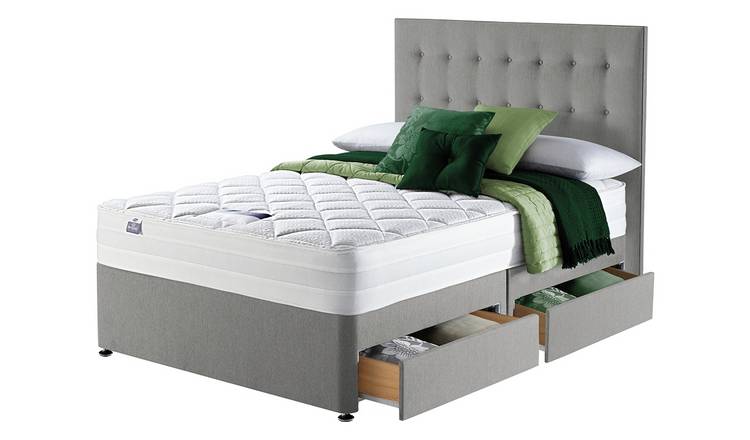 Silentnight Knightly Superking 4 Drawer Divan Bed- Grey