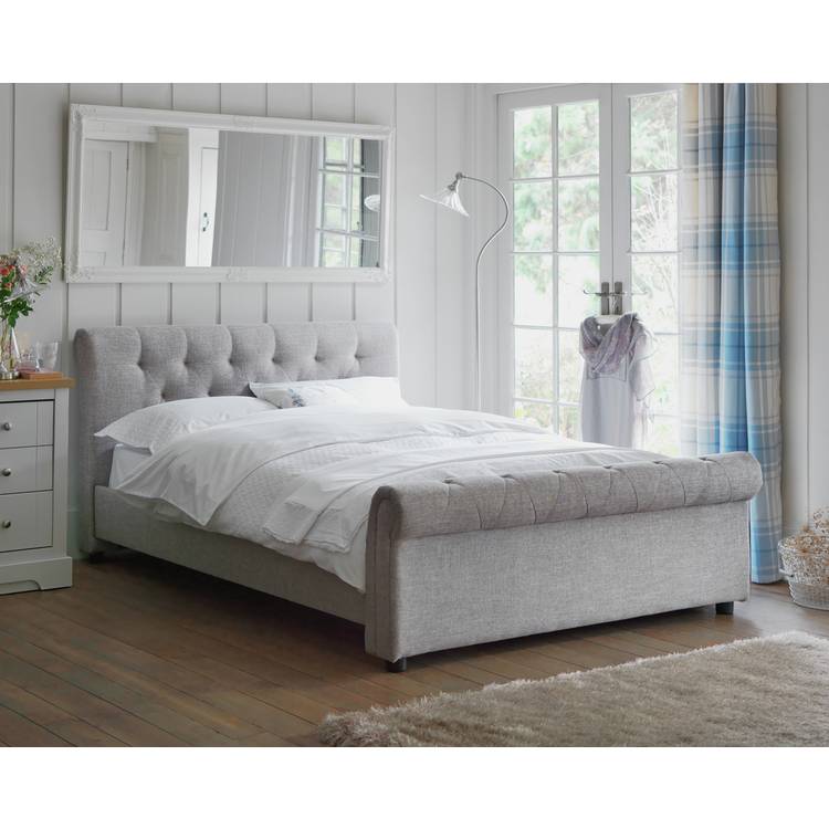 Argos Home Newbury Double 2 Drawer Fabric Bed Frame -Natural 0