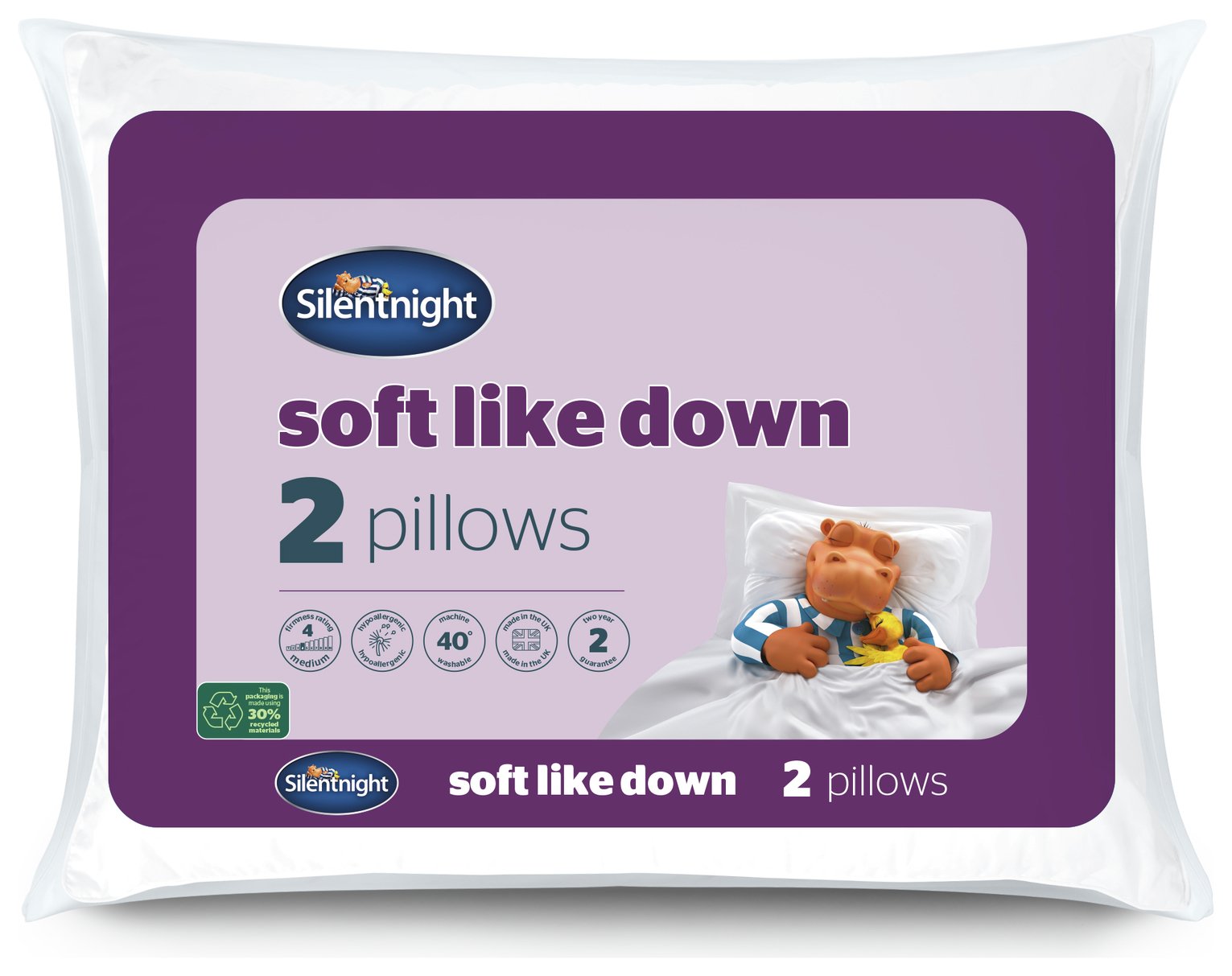 Silentnight Soft Like Down Pillow - 2 Pack