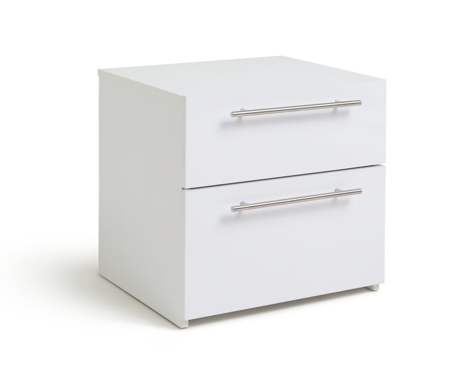 Habitat Atlas 2 Drawer Beside Table - White Gloss