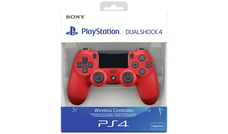 Buy Sony PS4 DualShock 4 V2 Wireless Controller - Magma Red, PS4  controllers and steering wheels