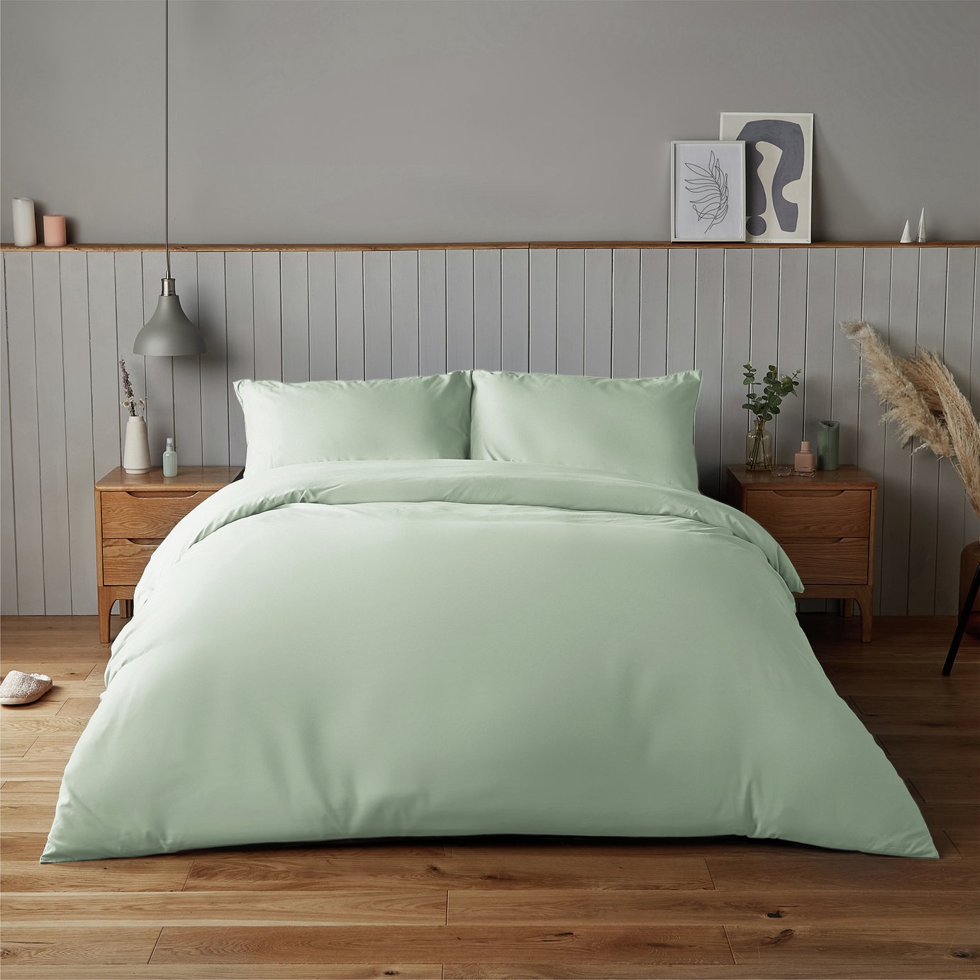 Image of Silentnight Silentnight Supersoft Sage Green Duvet Set - Double