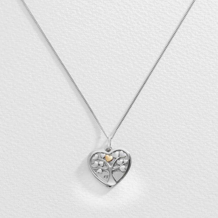 Moon & Back Silver Tree of Life Necklace 0