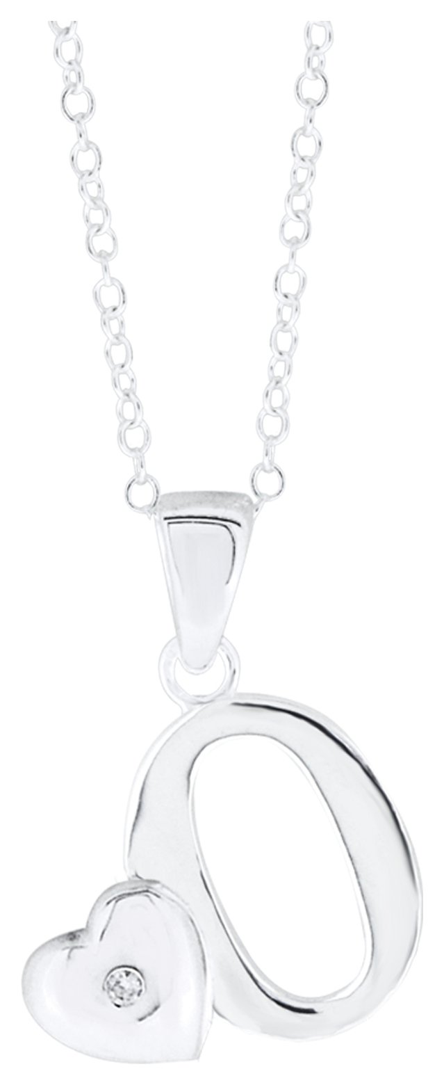 Sterling Silver Initial Pendant - O