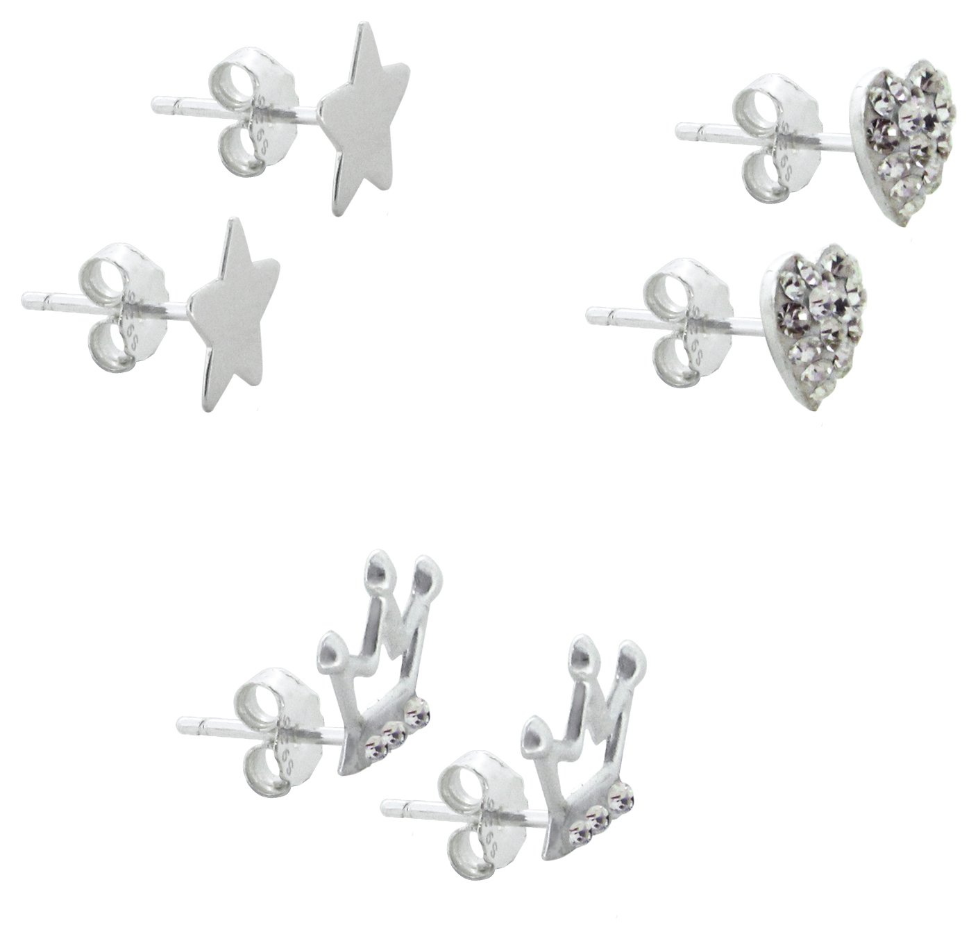 Revere Kid's Sterling Silver CZ Set of 3 Stud Earrings Review