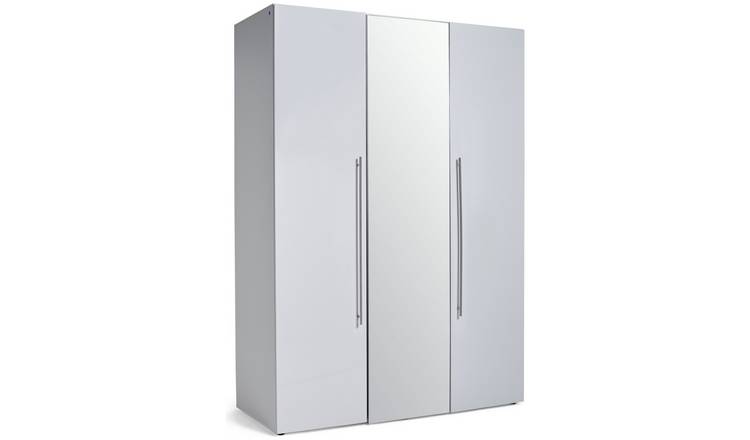 Buy Argos Home Atlas 3 Door Mirrored Gloss Wardrobe White Wardrobes Argos