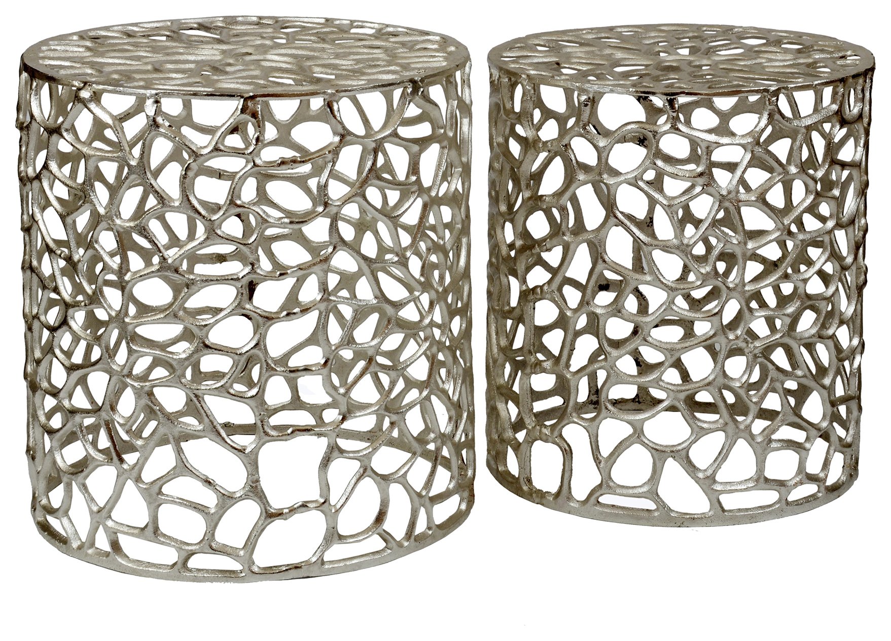 Premier Housewares Templar Set of 2 Aluminium Stools