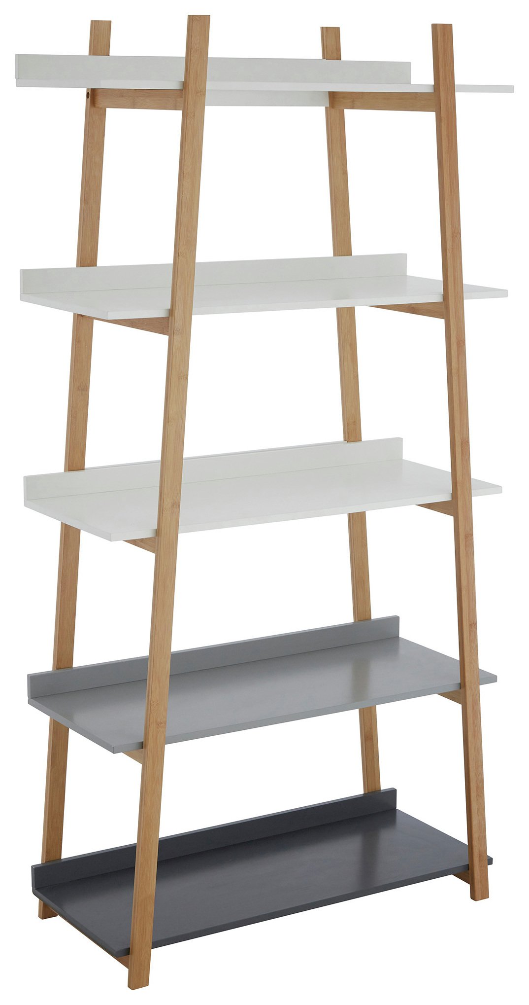 Premier Housewares Nostra 5 Tier Bamboo Media Unit - Grey