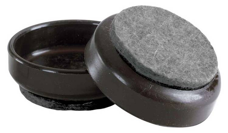 Argos Home Felt Base 60mm Brown Castor Cups - 4 pack