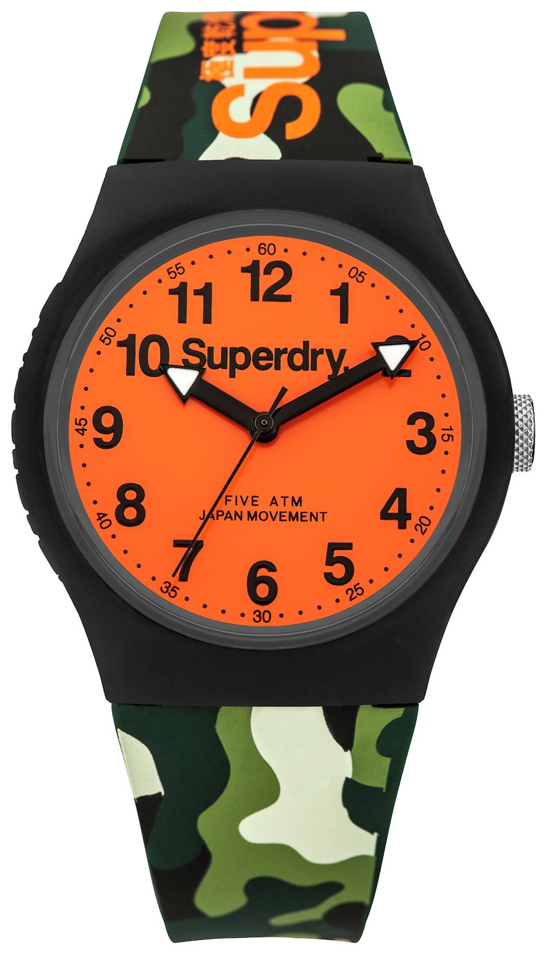 Superdry Men's Camouflage Silicone Strap Watch Review