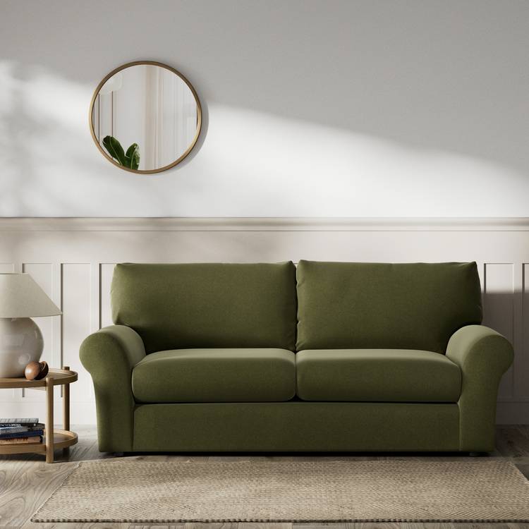 Habitat Molton Velvet 3 Seater Sofa - Green 0