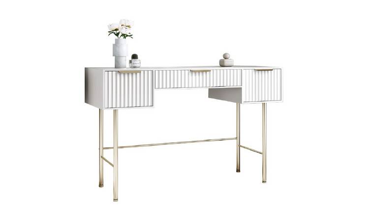 CARME Home Lara Dressing Table - White/Gold