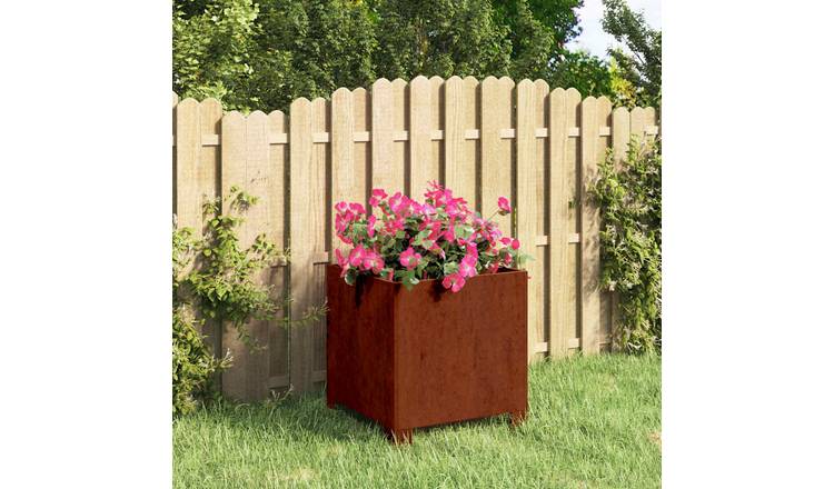 Walplus Corten Steel Garden Planter - Rusty - 30 x 30 x 30 cm