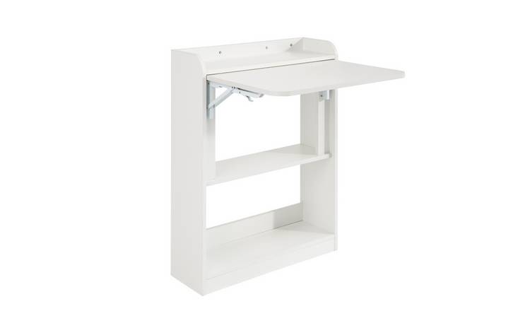 SoBuy 1 Door 2 Shelf Computer Desk - White