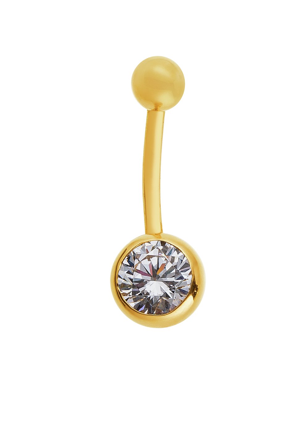 State of Mine 9ct Yellow Gold Cubic Zirconia Belly Bar